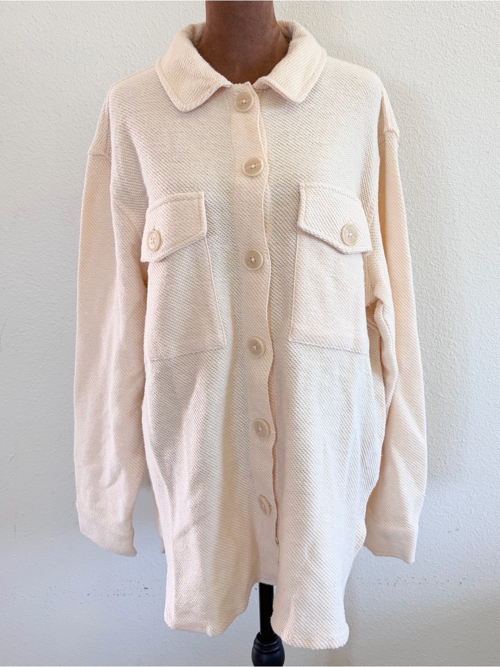 Sanctuary Cream Button-Front Utility Jacket